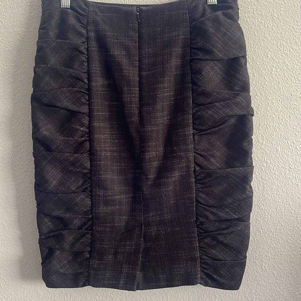 Anthropologie Cartonnier Black Side Rouching Pencil Skirt Size 2 - Picture 2 of 6